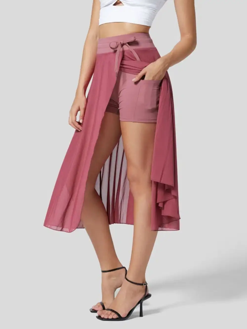 Subtle Drawstring Pocket Detail Skirt