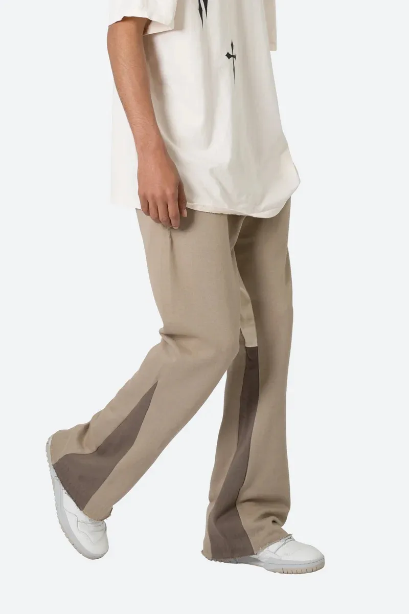 LIGHT BROWN PANELED SWEATPANTS
