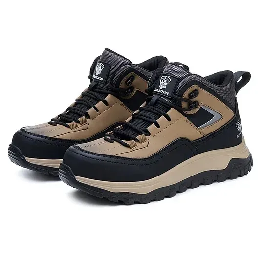 Men's Orthopedic Protective Hiking/Work Boots—Waterproof, Slip-Resistant, Impact-Resistant, Puncture-Proof—Wide Toe Box, Arch Support, Ankle Support