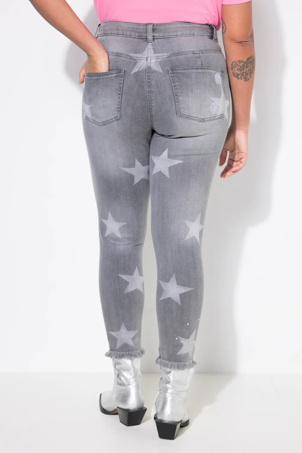 Contrast Elastic Jeans