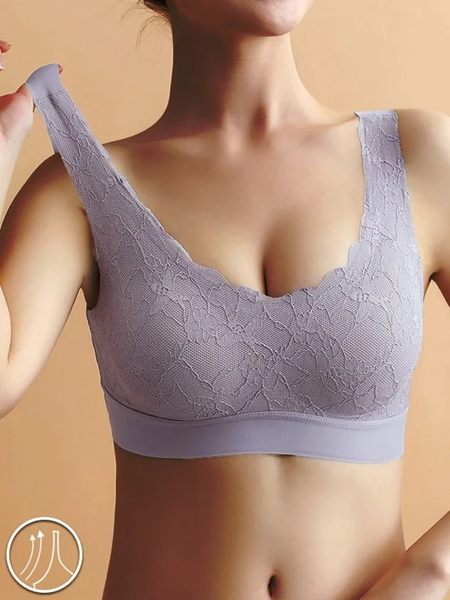 Women's Breathable Comfortable Lace Daily Sports Leisure Sleeping Seamless  Bra & Bralette