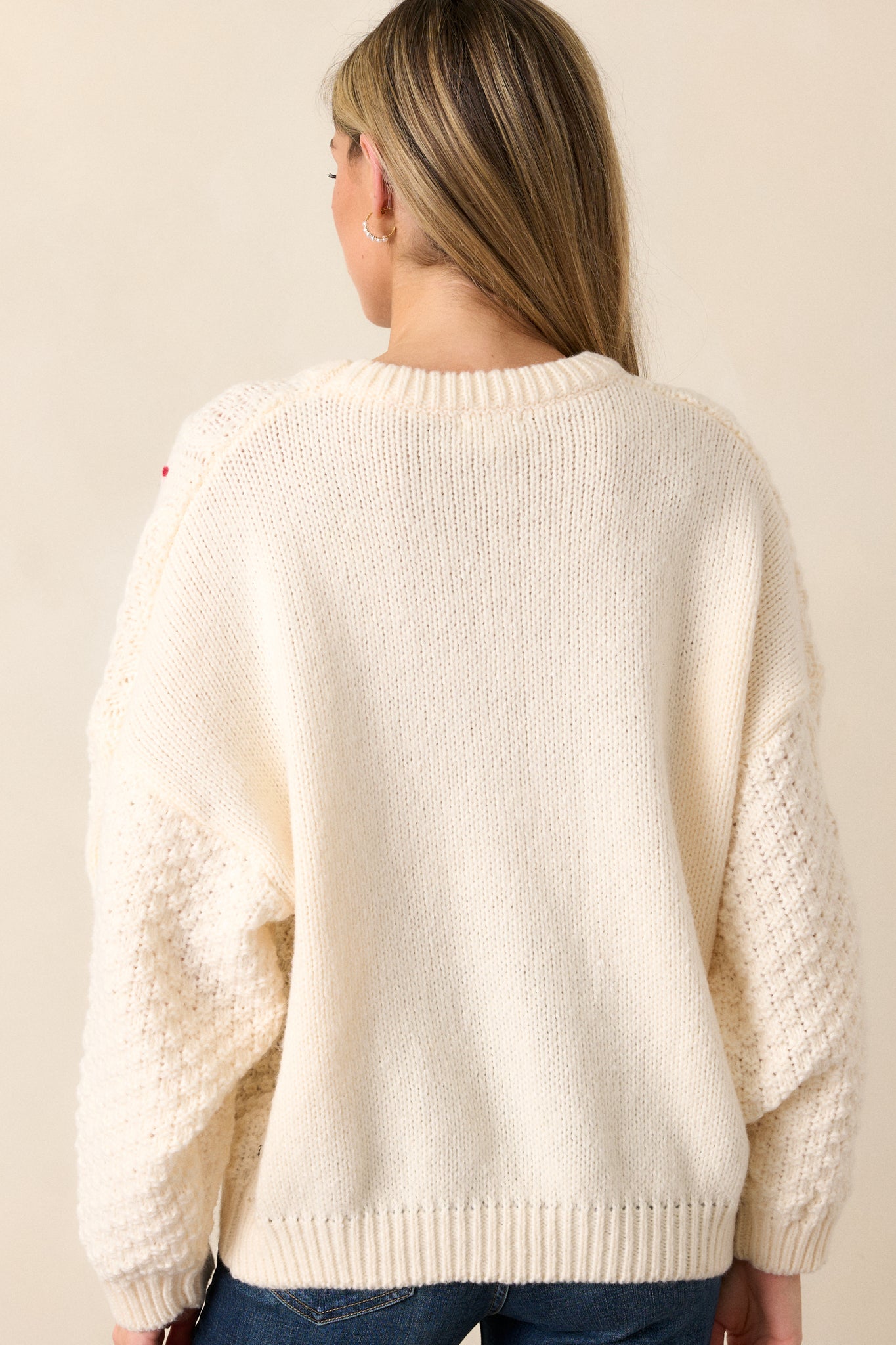 Totally Smitten Ivory Knit Sweater Top