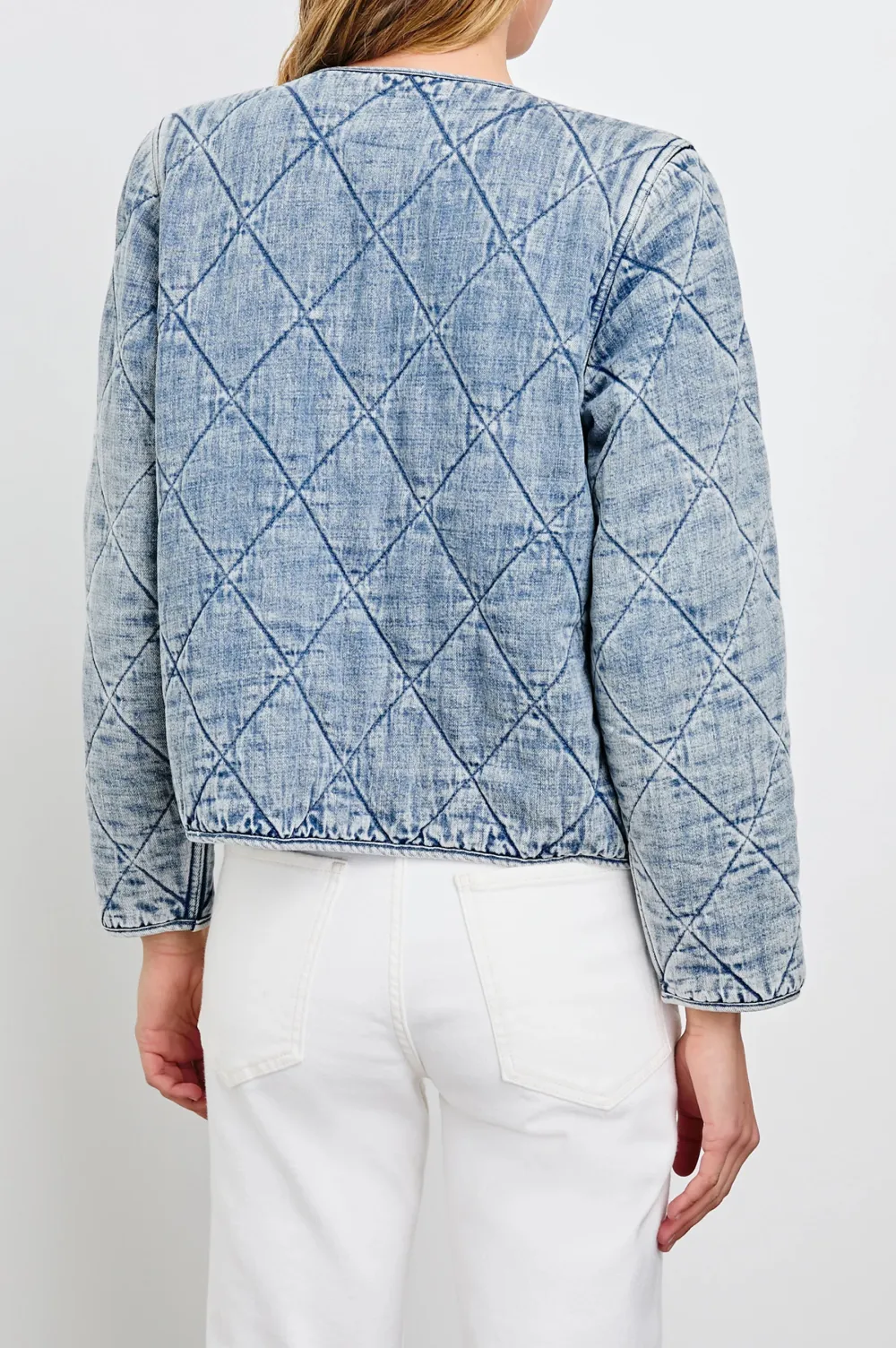Washed Denim Short-Sleeved Women's Jacket
