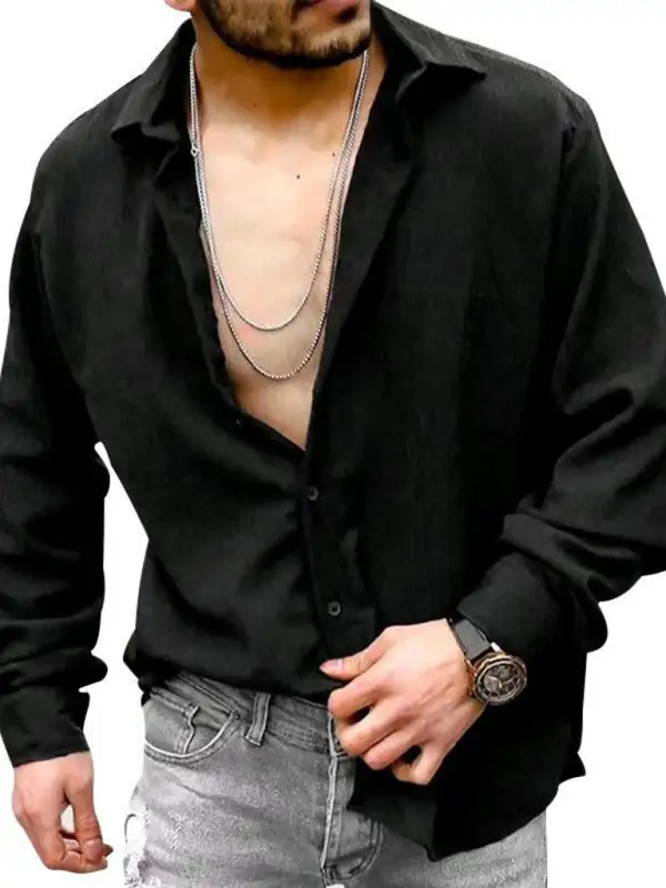 Lapel Collar Everyday Long Sleeve Shirt