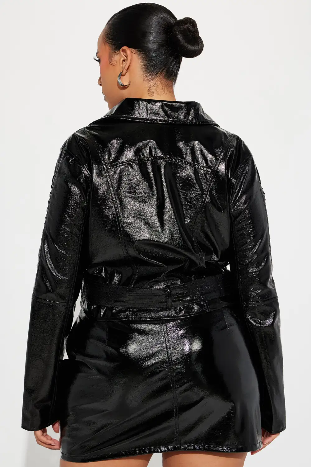 Mainstage Moment Faux Leather Skirt Set - Black