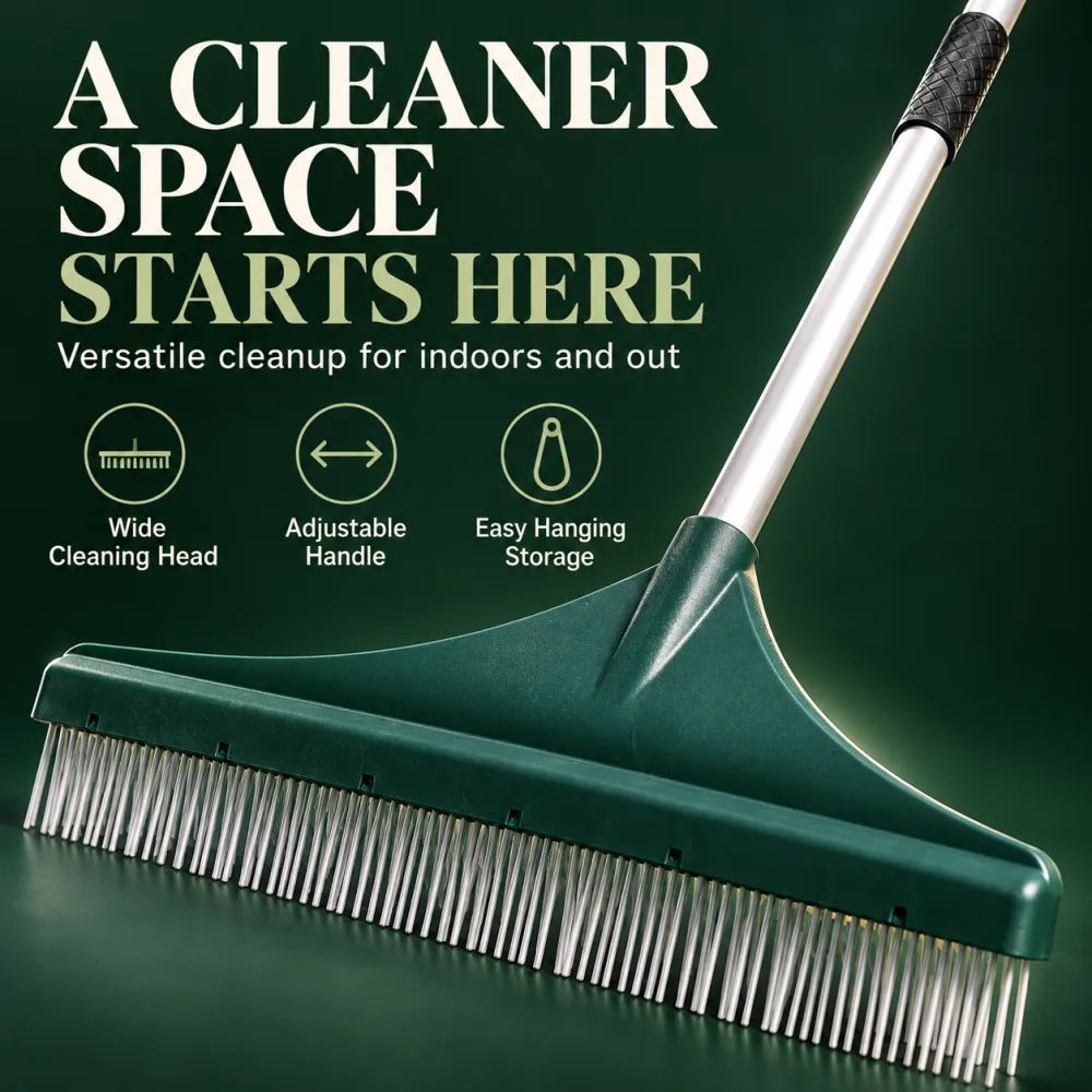 Multi-Purpose Lawn & Carpet Grooming Rake