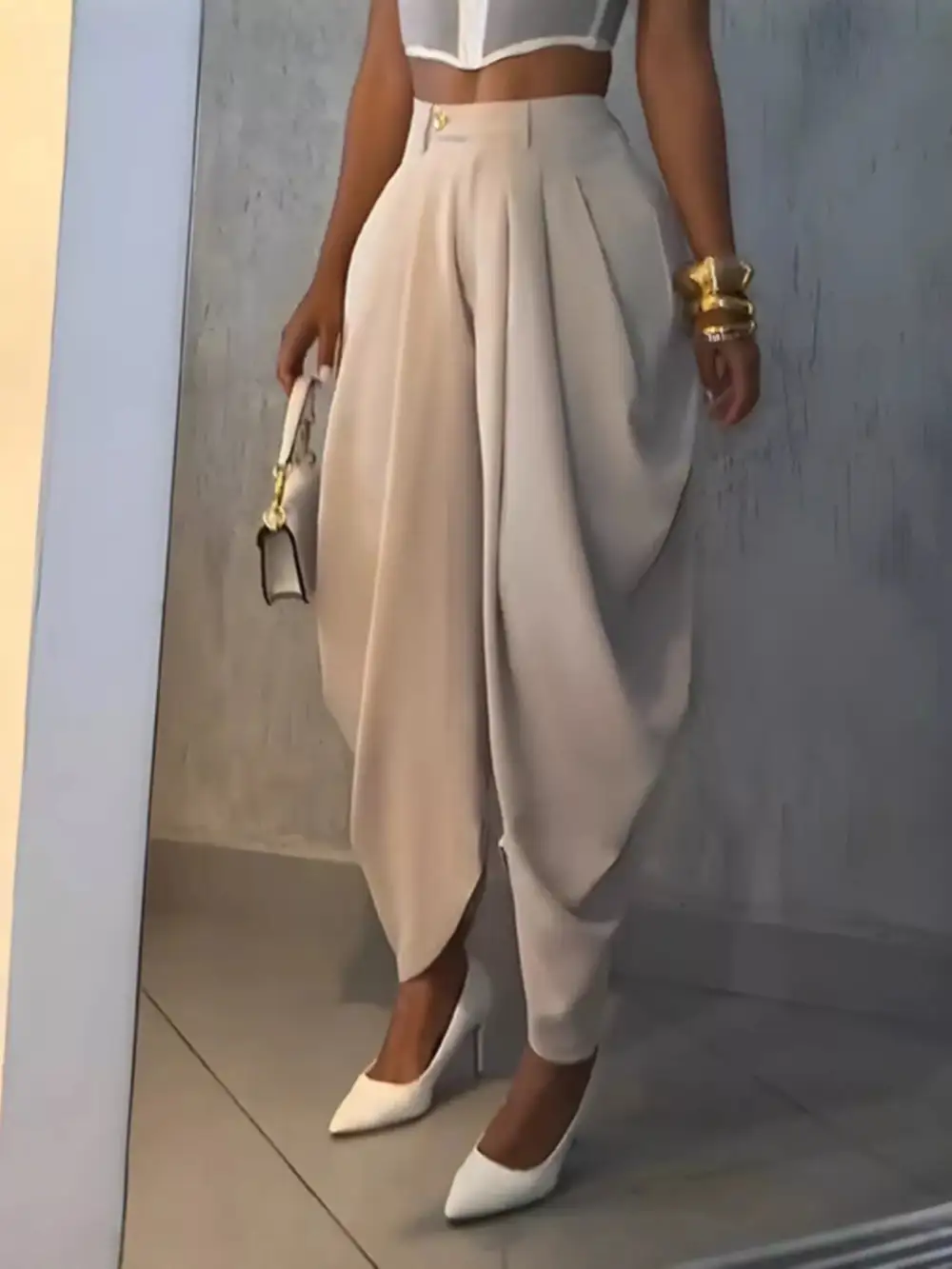 Everyday High Waisted Wide Leg Pleated Pants