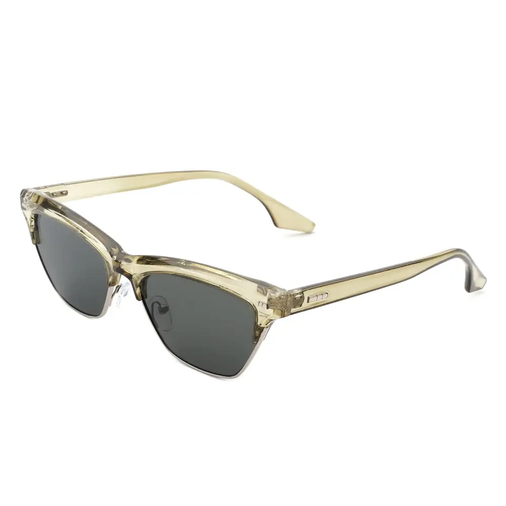 Polished Cat Eye Square Frame Sunglasses