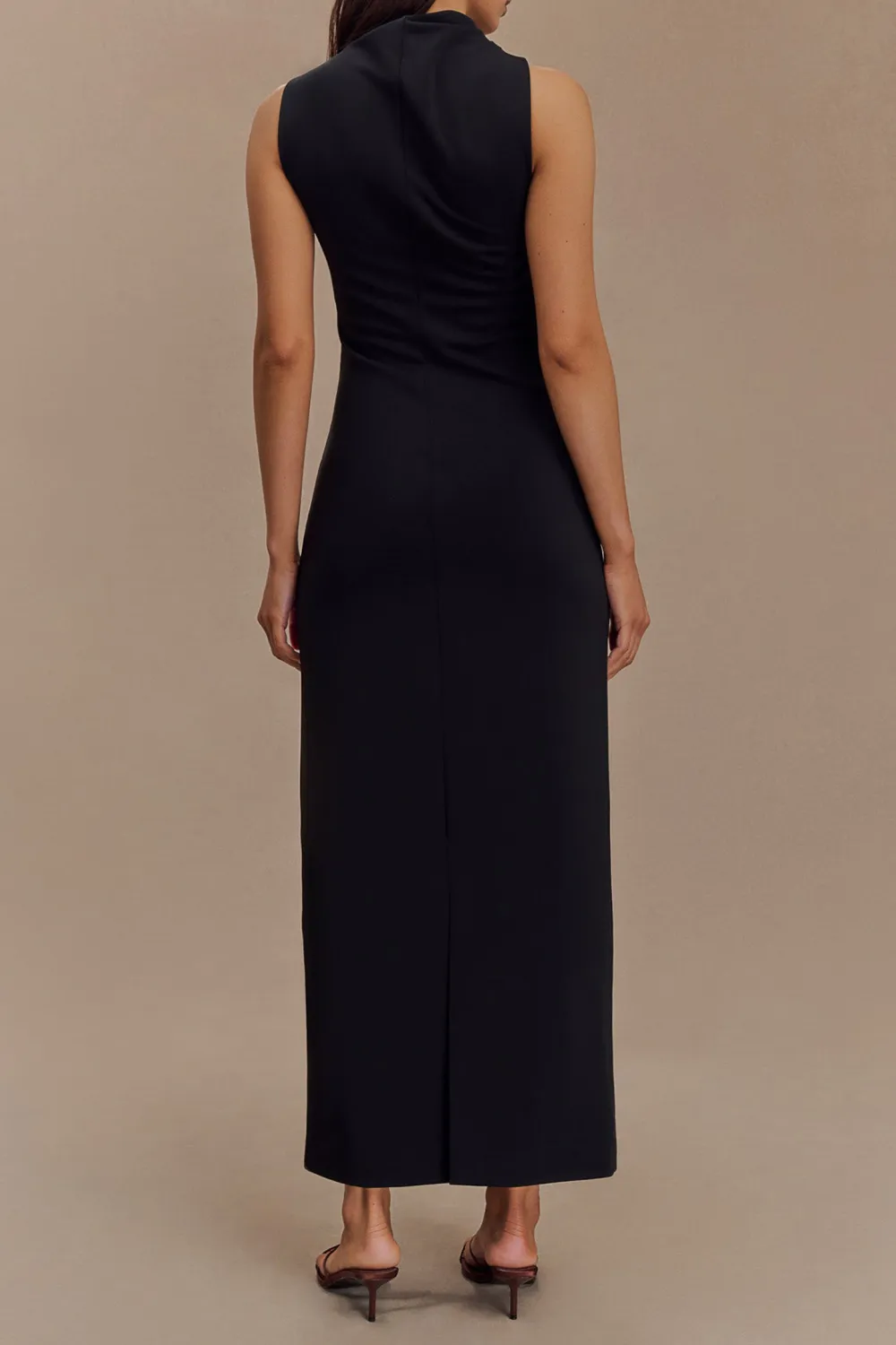 Daily Draped Stretch Crepe Maxi Dress