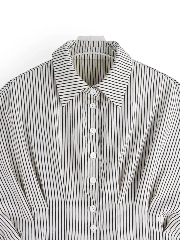 Striped Cinched Waist Shirt