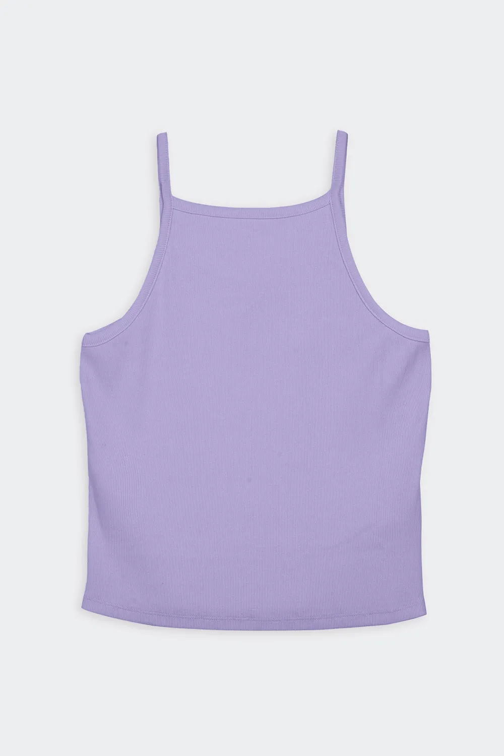 Cotton Square Neck Ribbed Cropped Vest