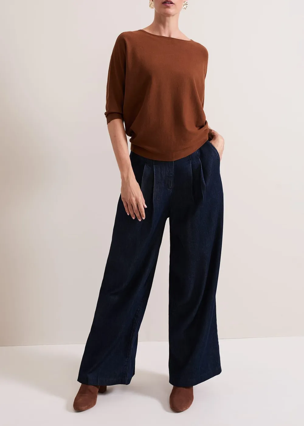 Simple Solid Color Round Neck Top