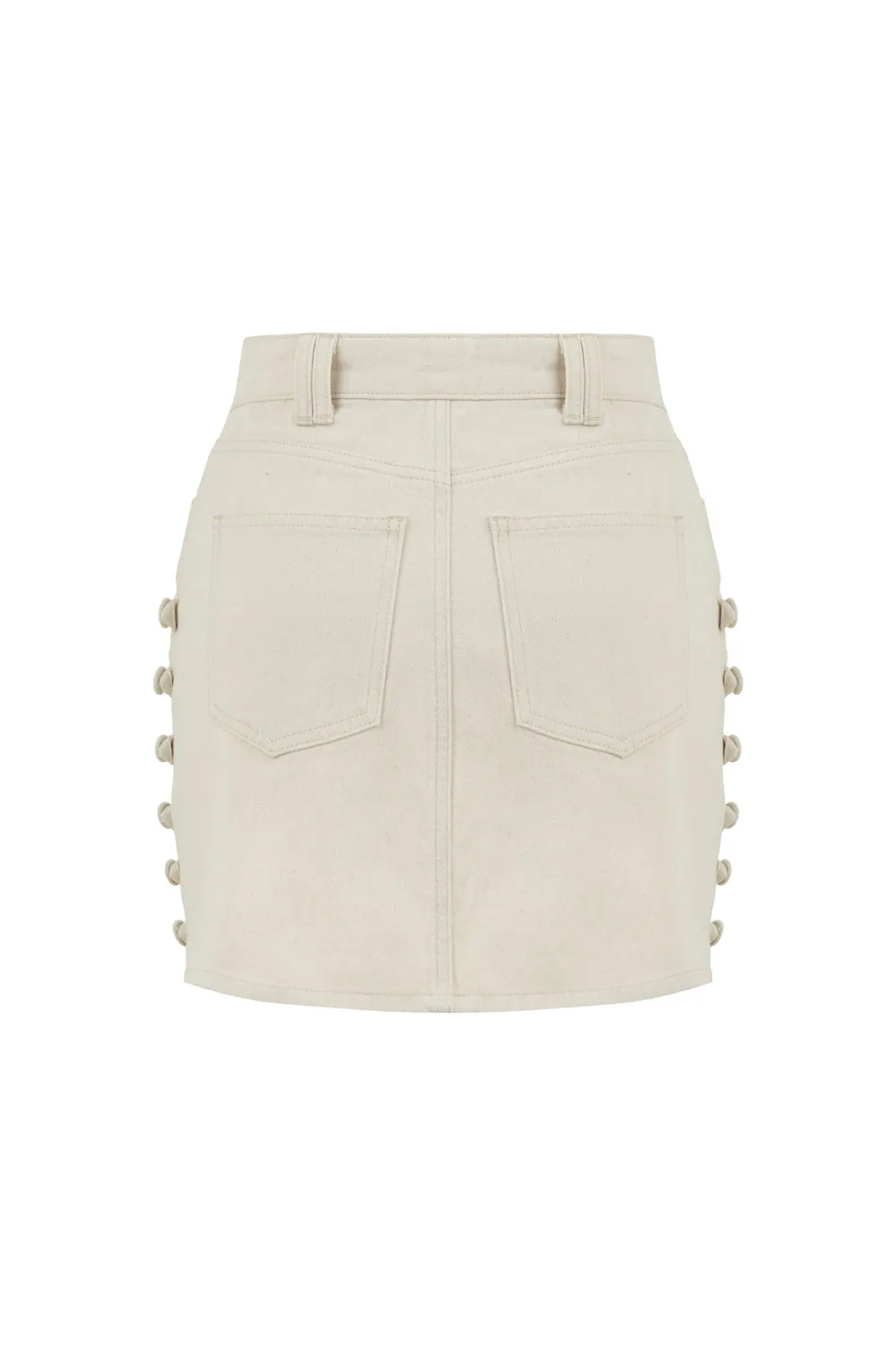 Denim Skirt-White