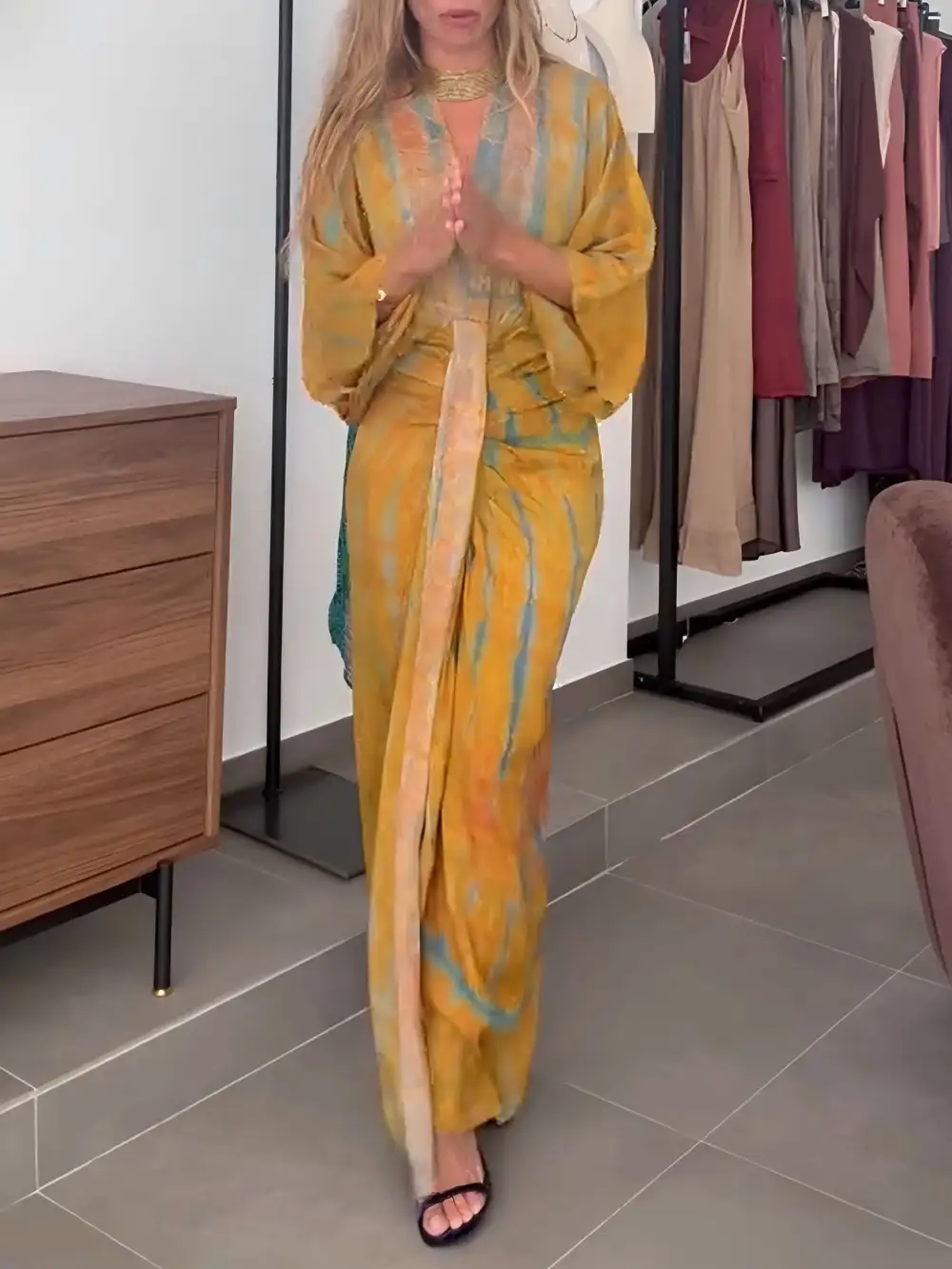 Bohemian Tie Dye Print Maxi Dress