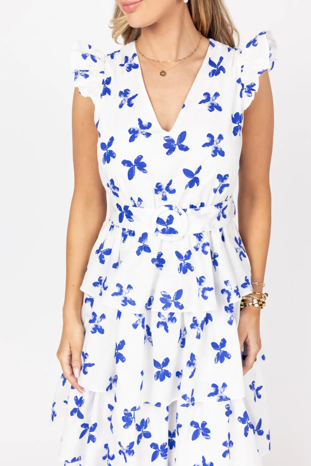 Print Ruffled Tiered Maxi Dress