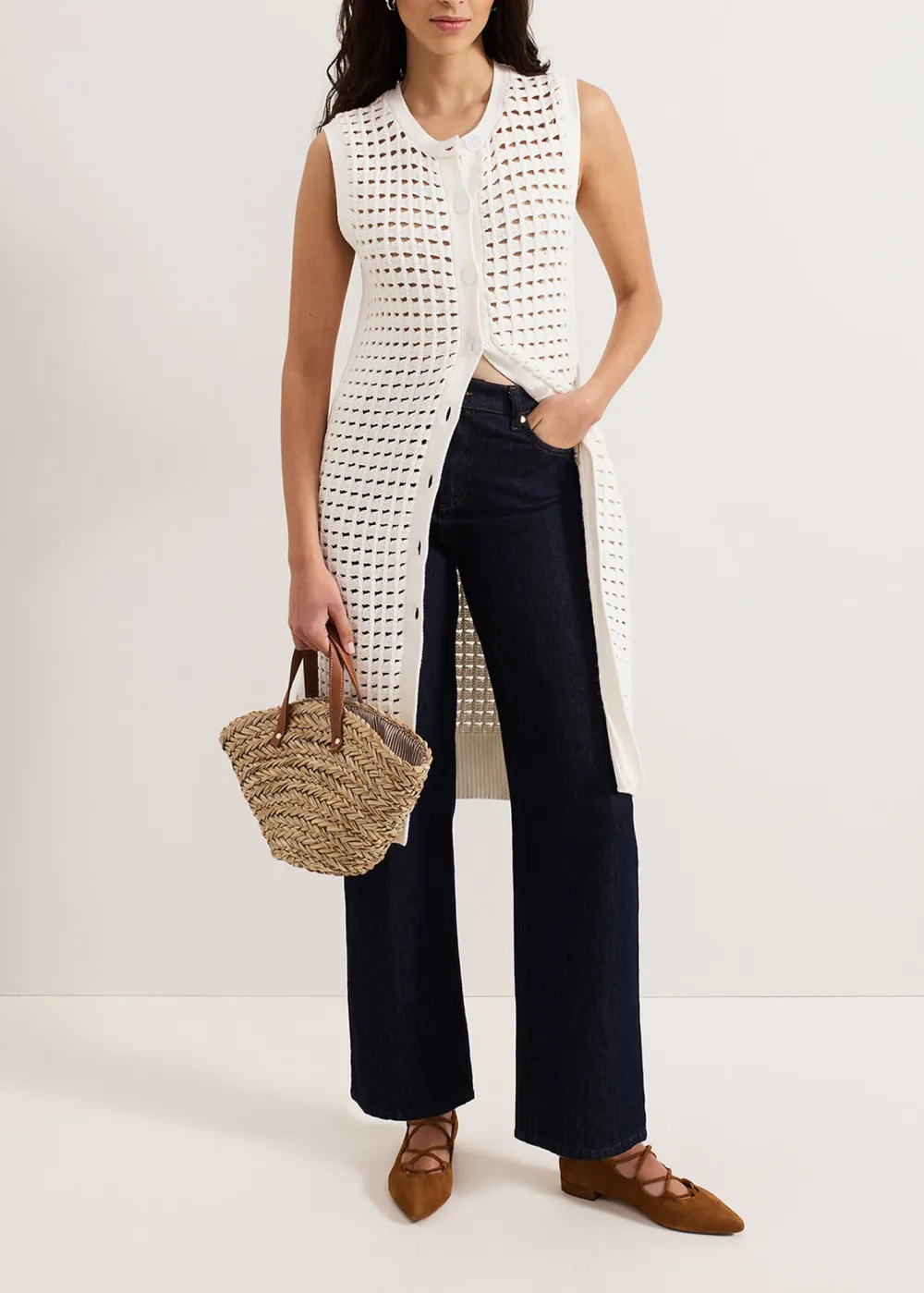 Knitted Open-Work Women's Top