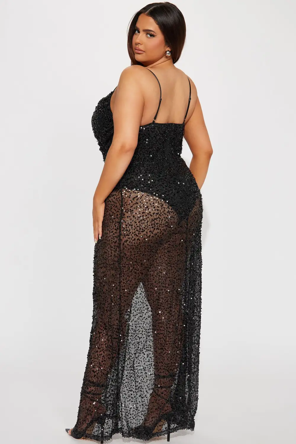 Monica Sequin Maxi Dress - Black