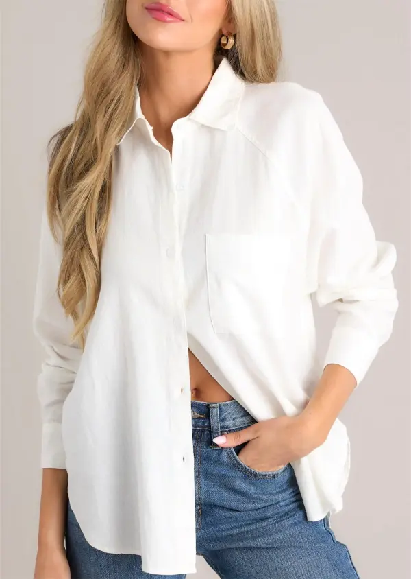 WHITE LINEN TOP