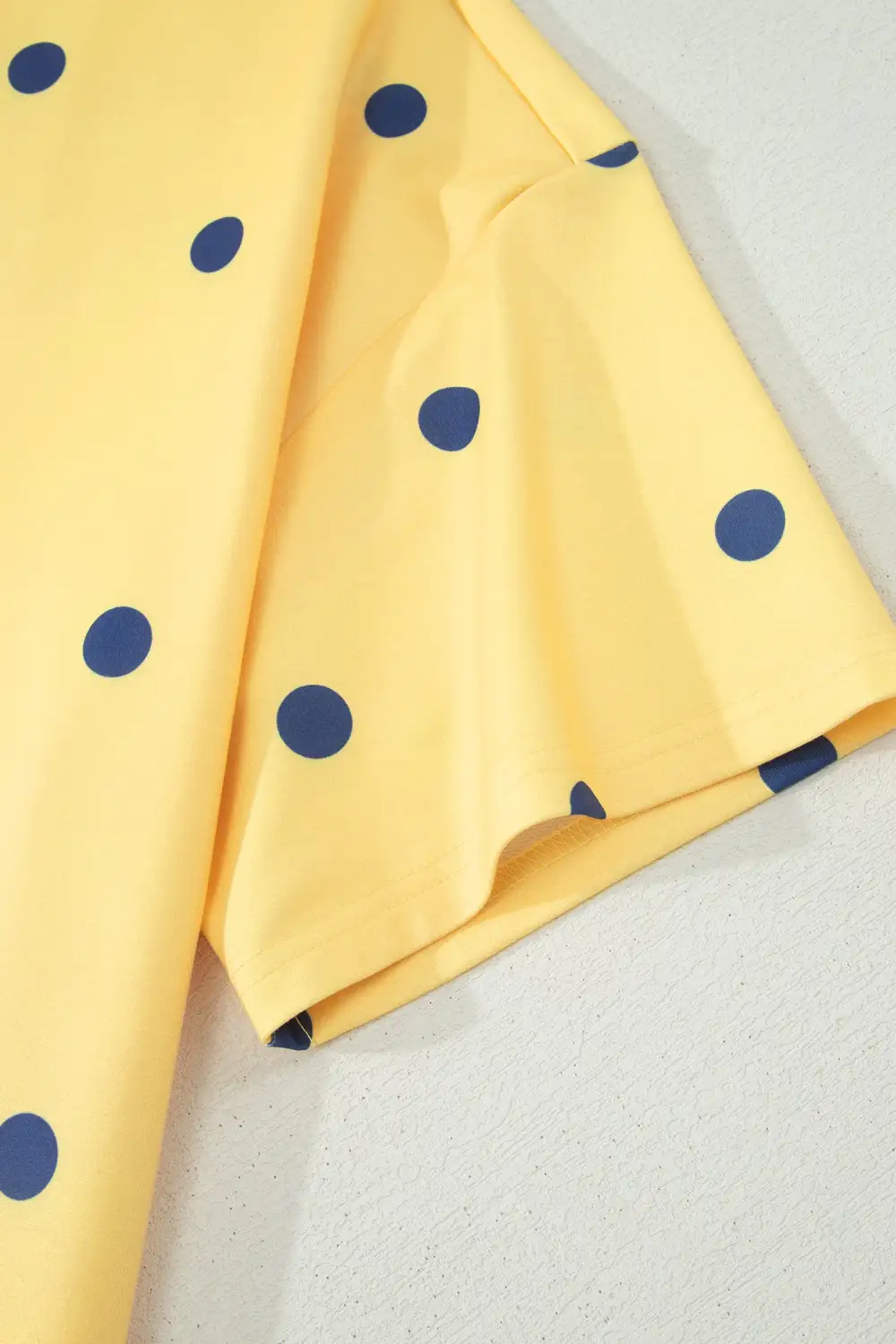 Polka Dot Print Crossed Seam Detail Oversize Tee