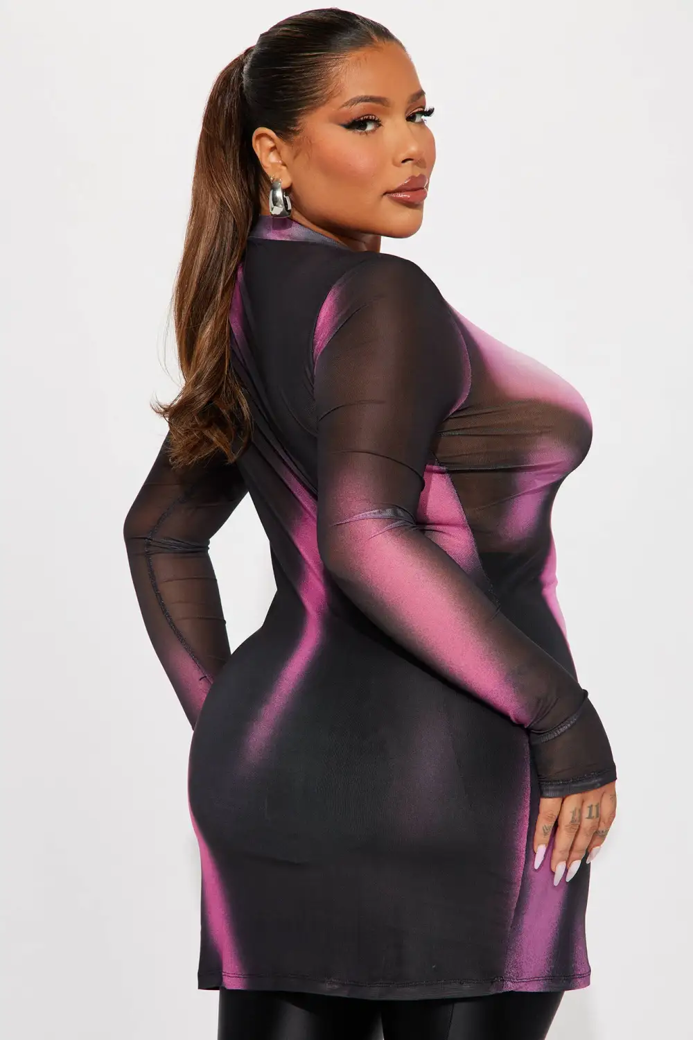 Meet You There Mesh Mini Dress - Black/combo