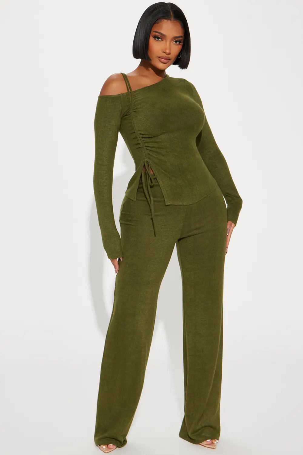 Olive Hacci Pant Set - Olive