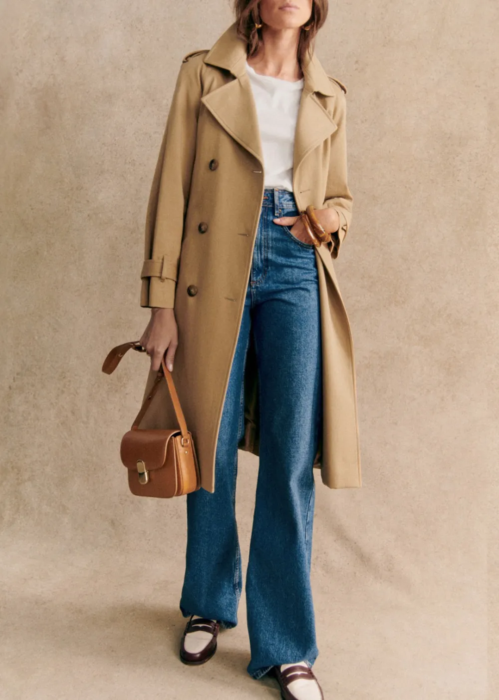 Long Belted Trench Coat