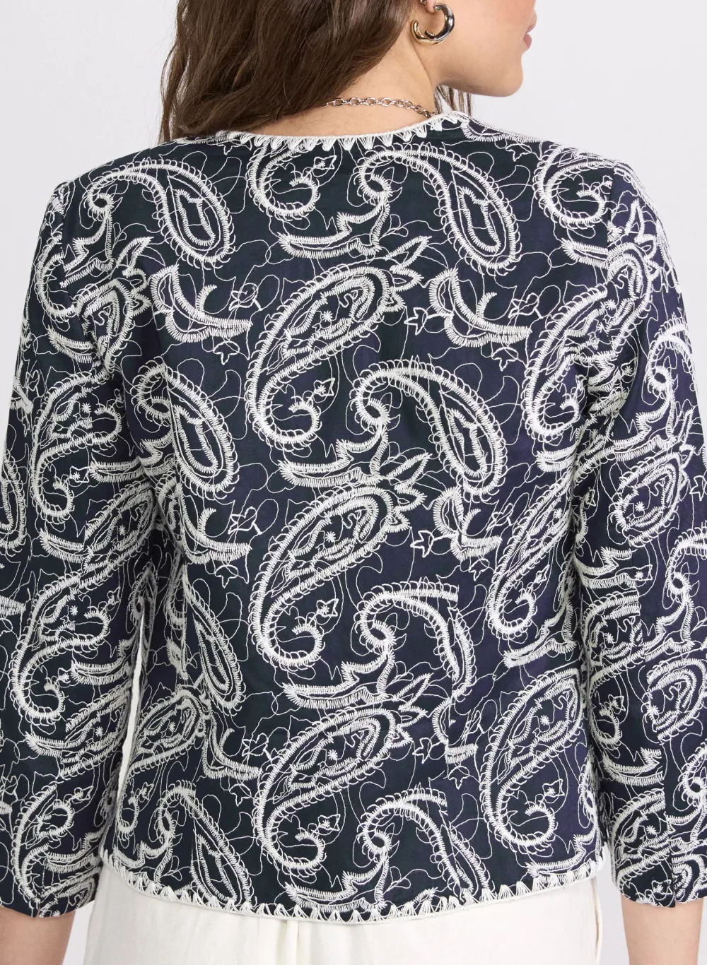 Chiffon-Blended Cotton Jacket