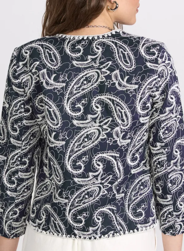 Chiffon-Blended Cotton Jacket