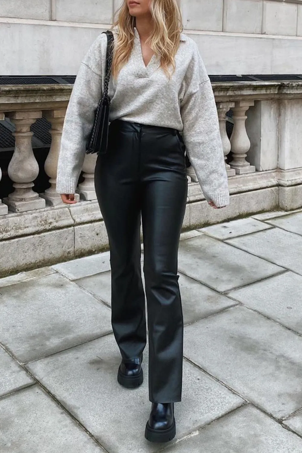 Straight Leg Faux Leather Pants