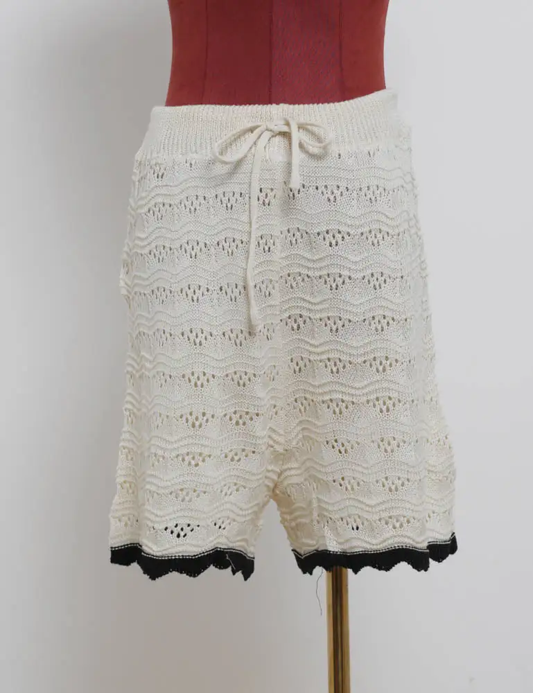 Knit Color Block Tie Shorts