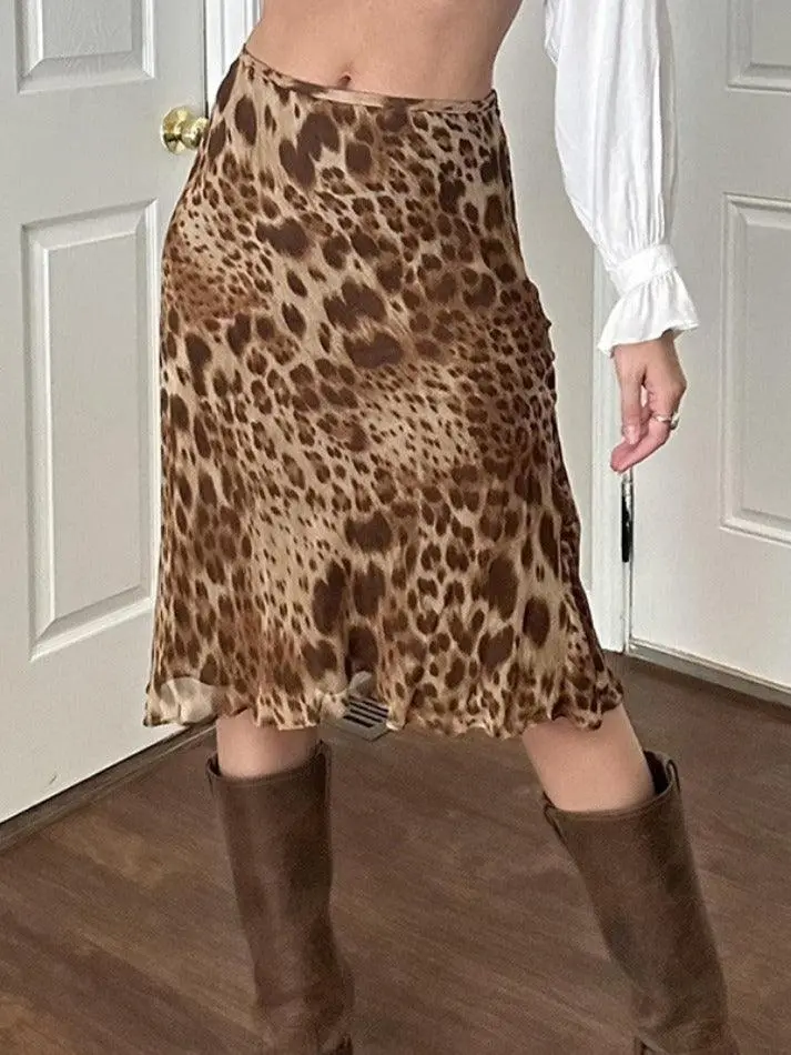 High Waist Fitted Mesh Panelled Maxi Skirt