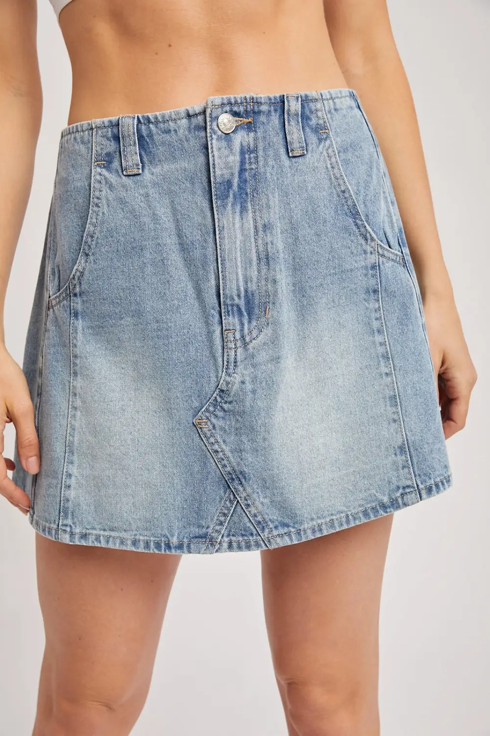 Mini Roomy Zip Casual Skirt