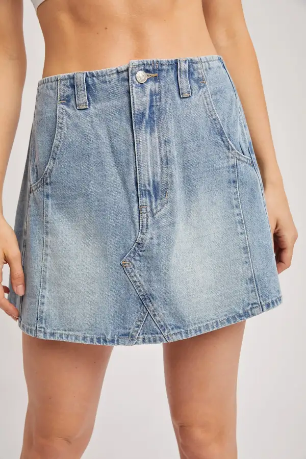 Mini Roomy Zip Casual Skirt