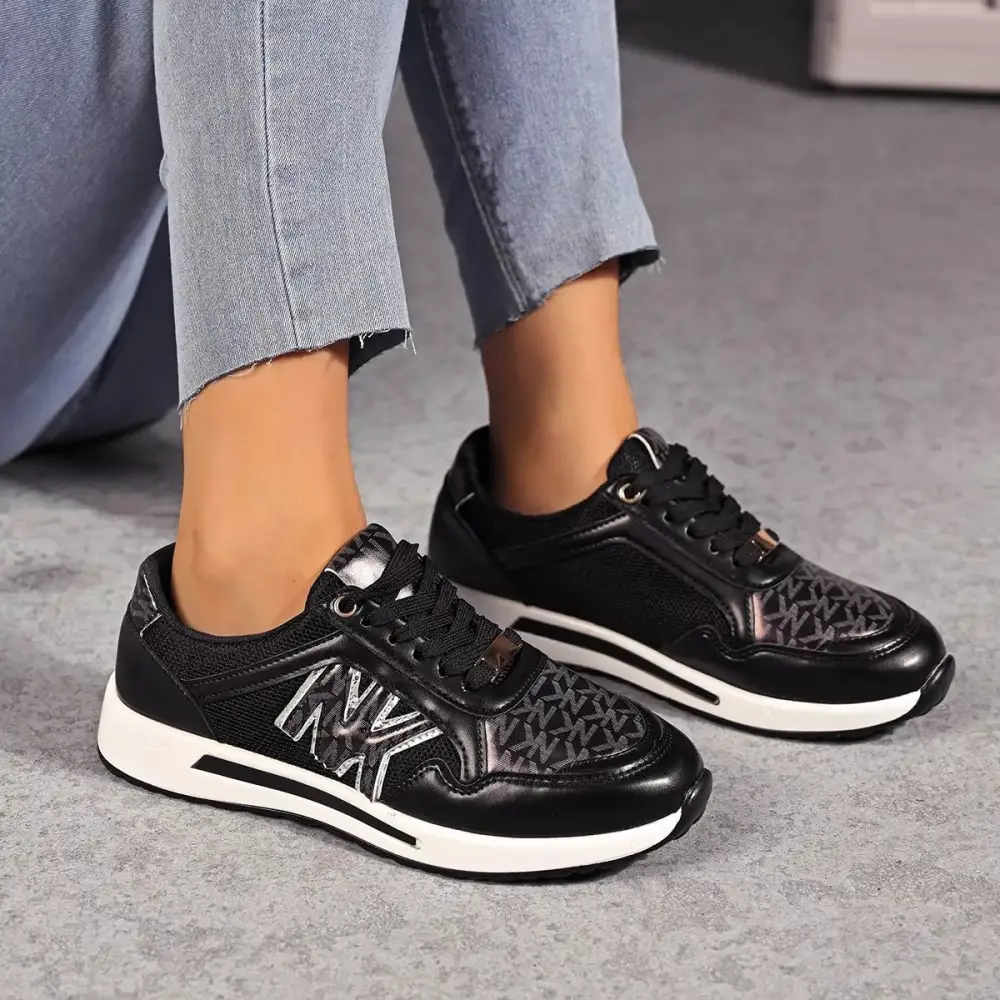 Modern Lace-Up Round Toe Sneakers