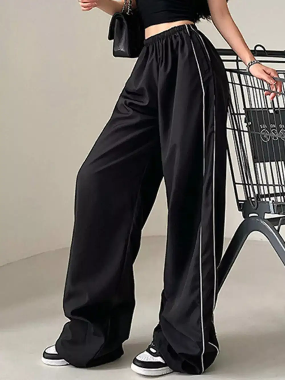 Elastic Waist Wide Leg Pants