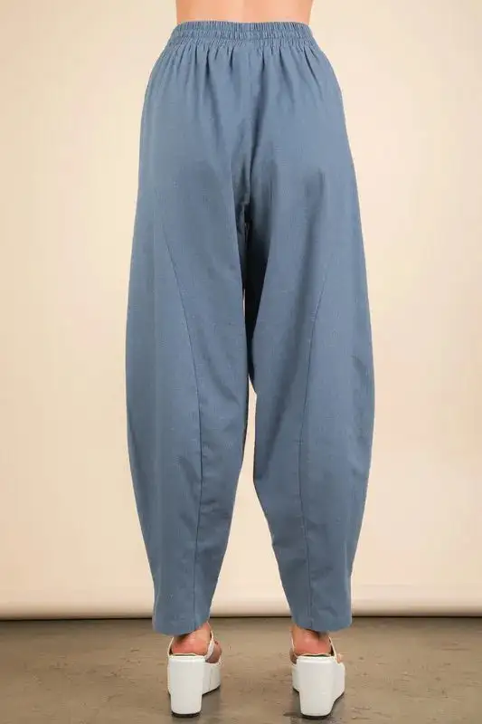 Solid Barrel Comfy Woven Pants