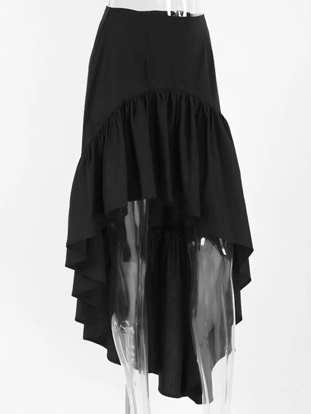 Ruffle Trim Cotton Blend Skirt
