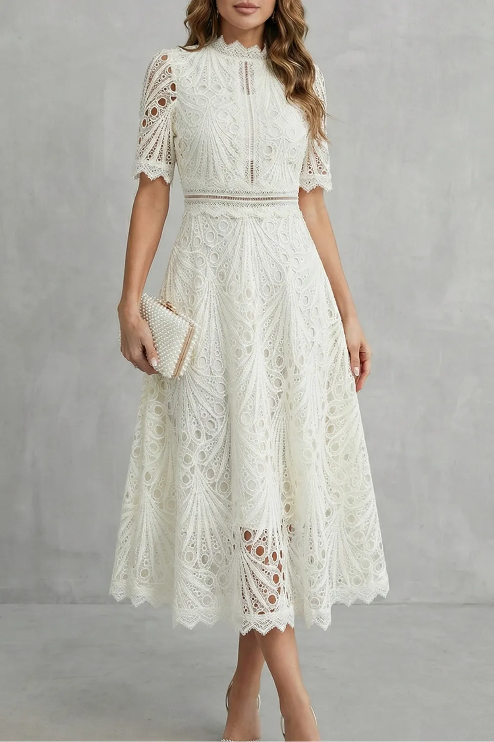 Lace Detail Midi Dress