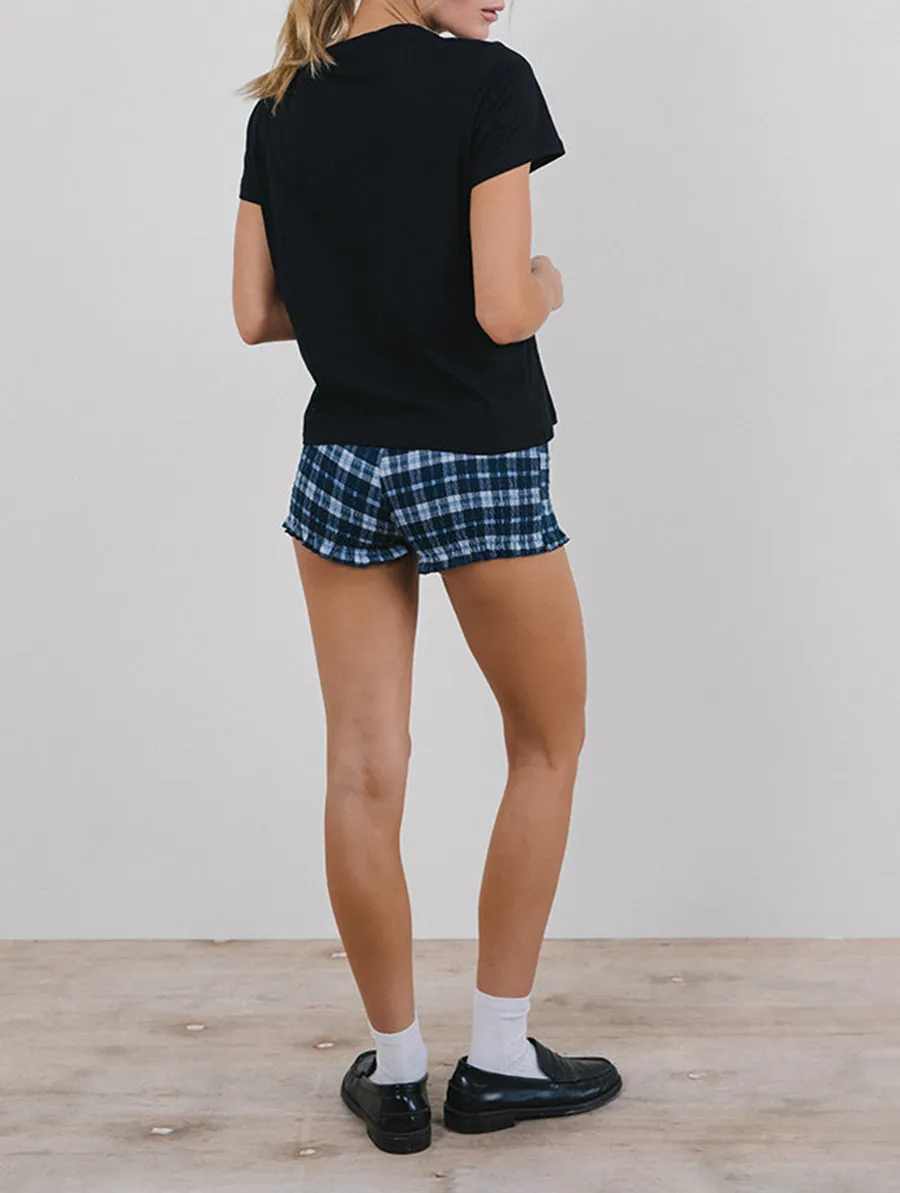 Black With Tea Time Print Tee