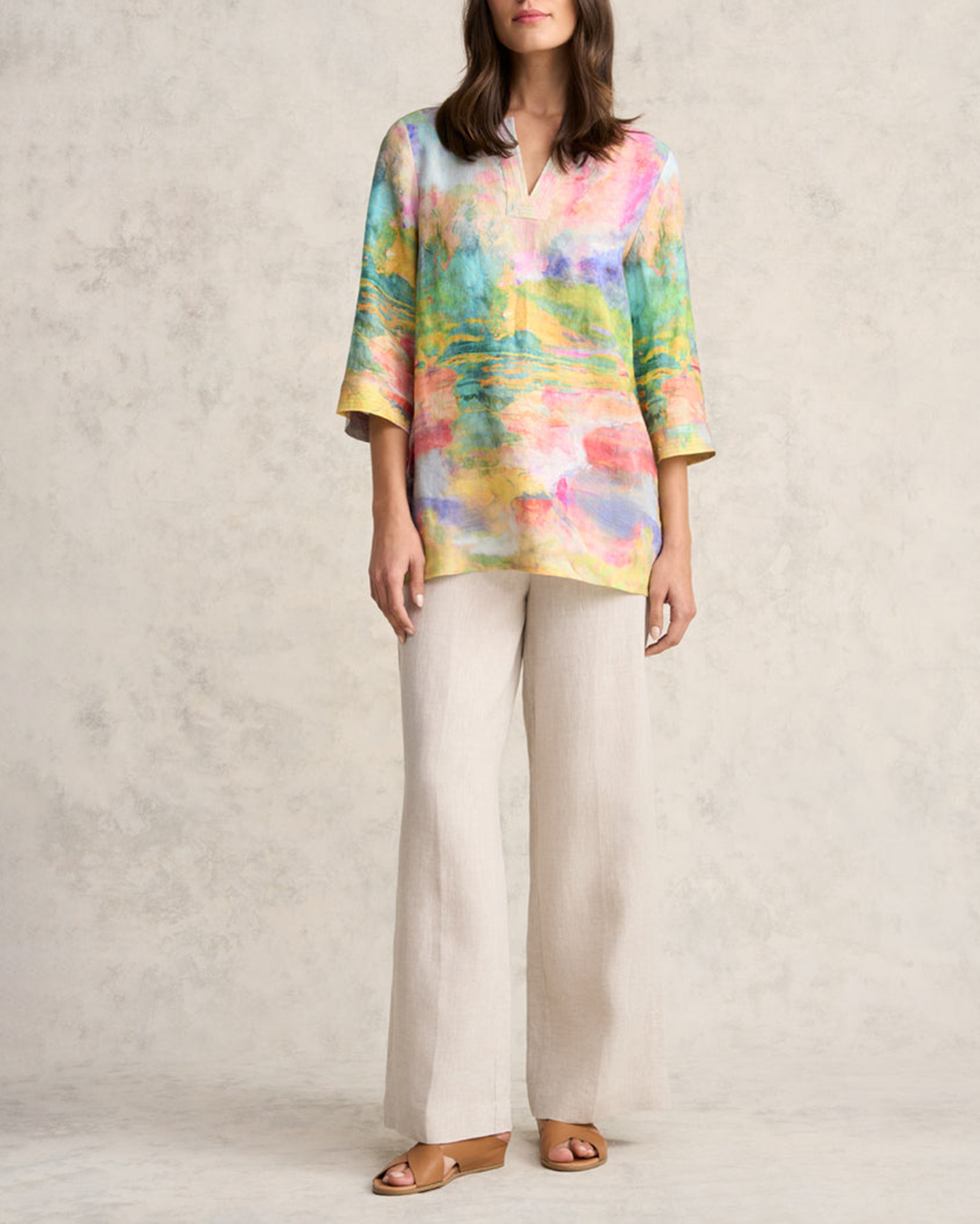 Printed Linen Tunic