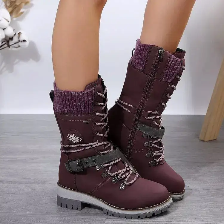 Modern Refined Lace-Up Block Heel Boots