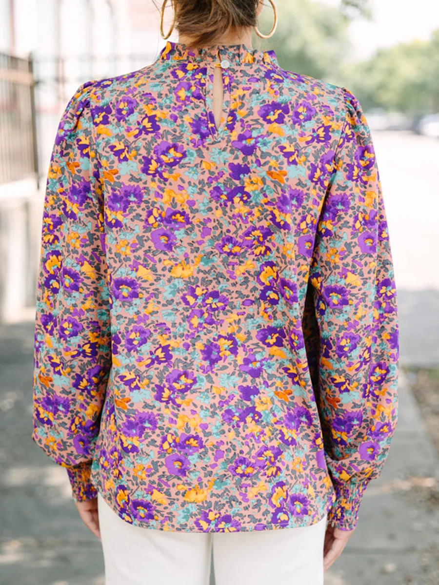 Purple Floral Blouse