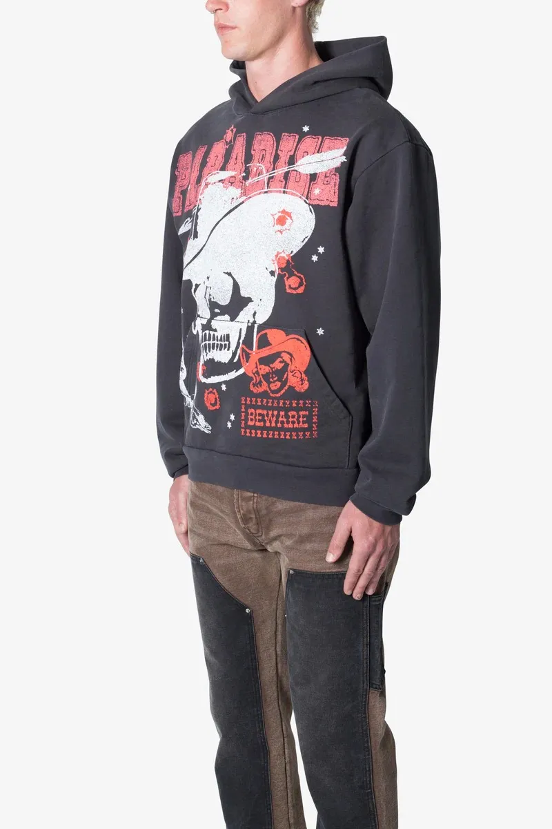 DARK GRAY SKULL GRAPHIC HOODIE