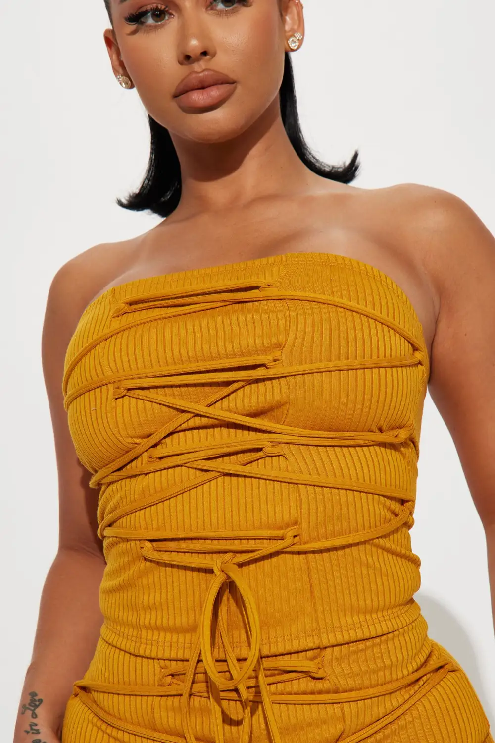 Mayra Midi Skirt Set  - Mustard