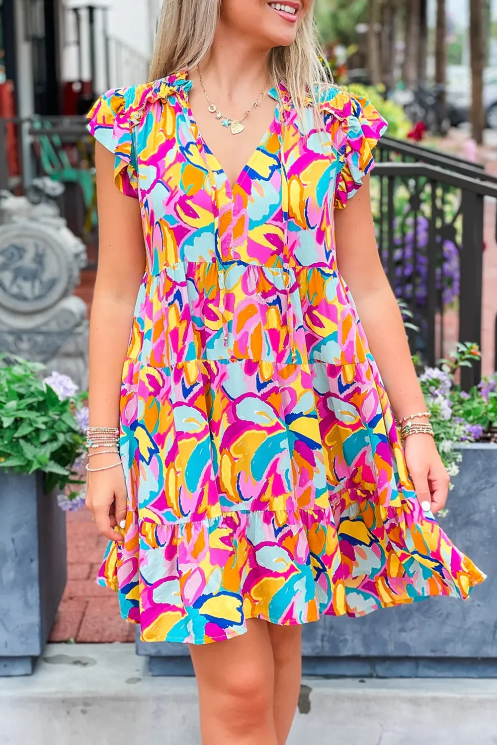 Floral Short Holiday Dress