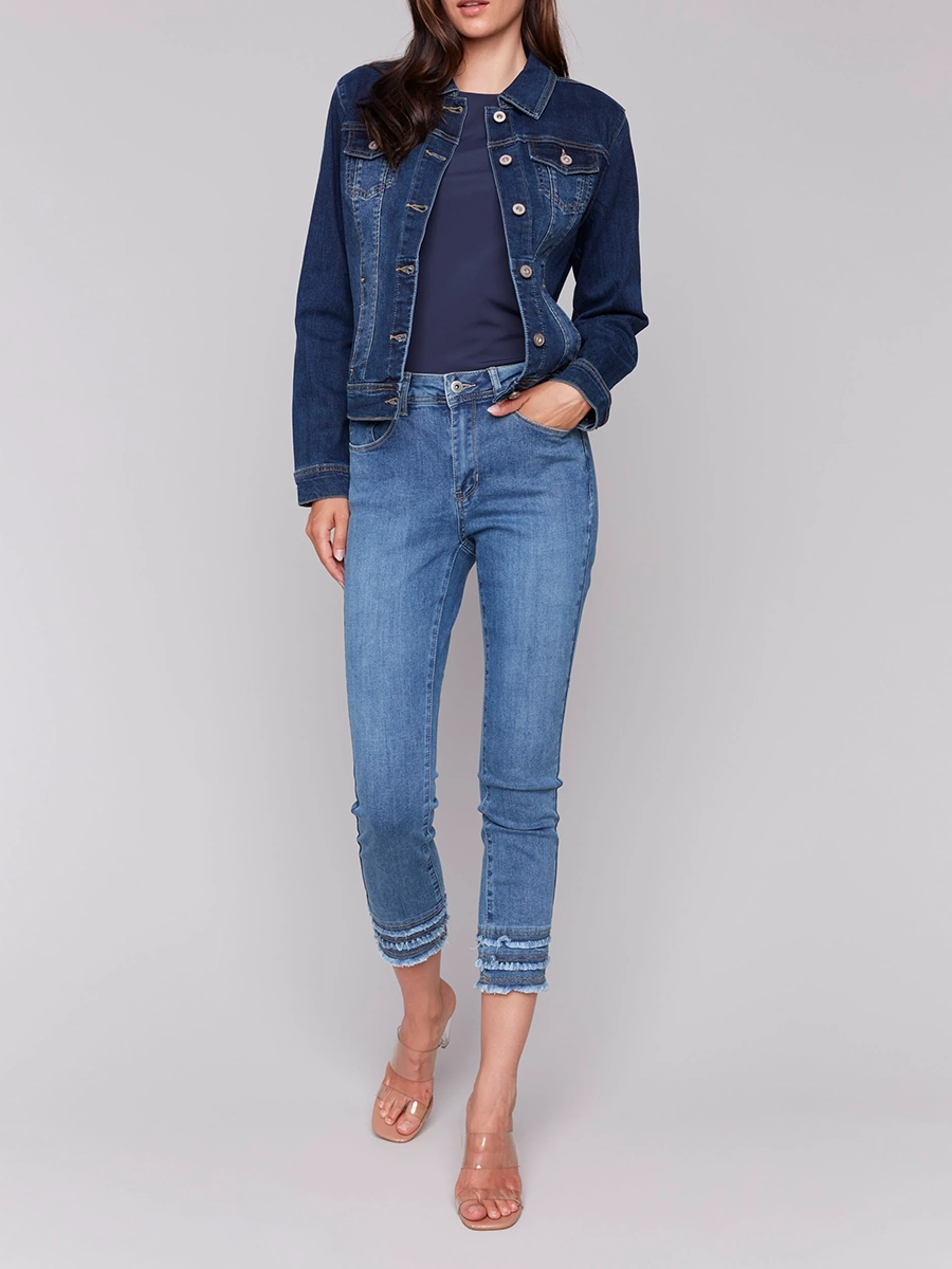 Trendy Stiff Cotton Denim Jacket