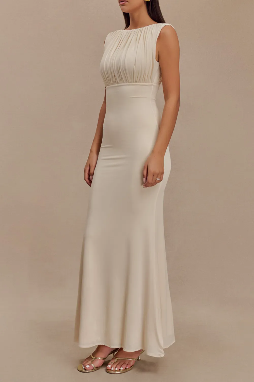 Slinky Ruched Maxi Dress