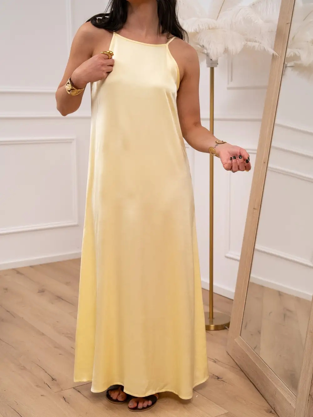 Pebble Maxi V Neck Viscose Dress