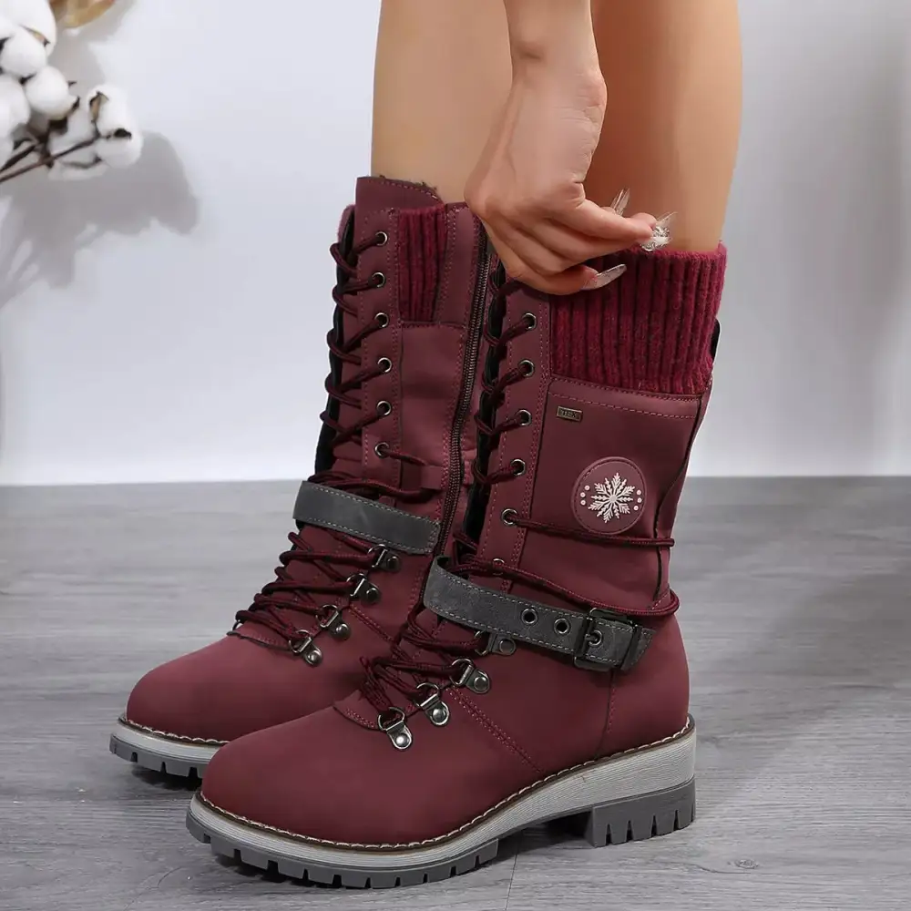 Modern Refined Lace-Up Block Heel Boots