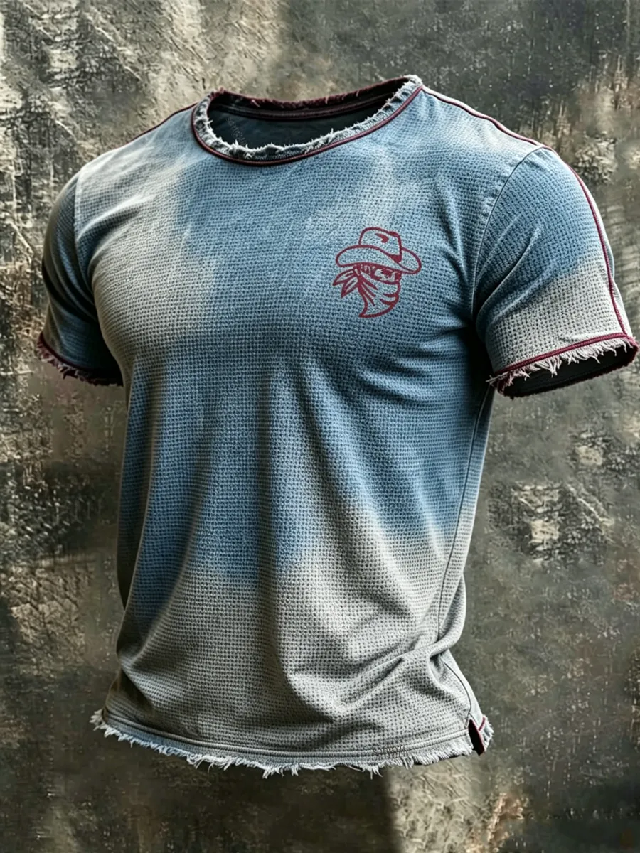 Men'S Casual Retro Western Printed Top